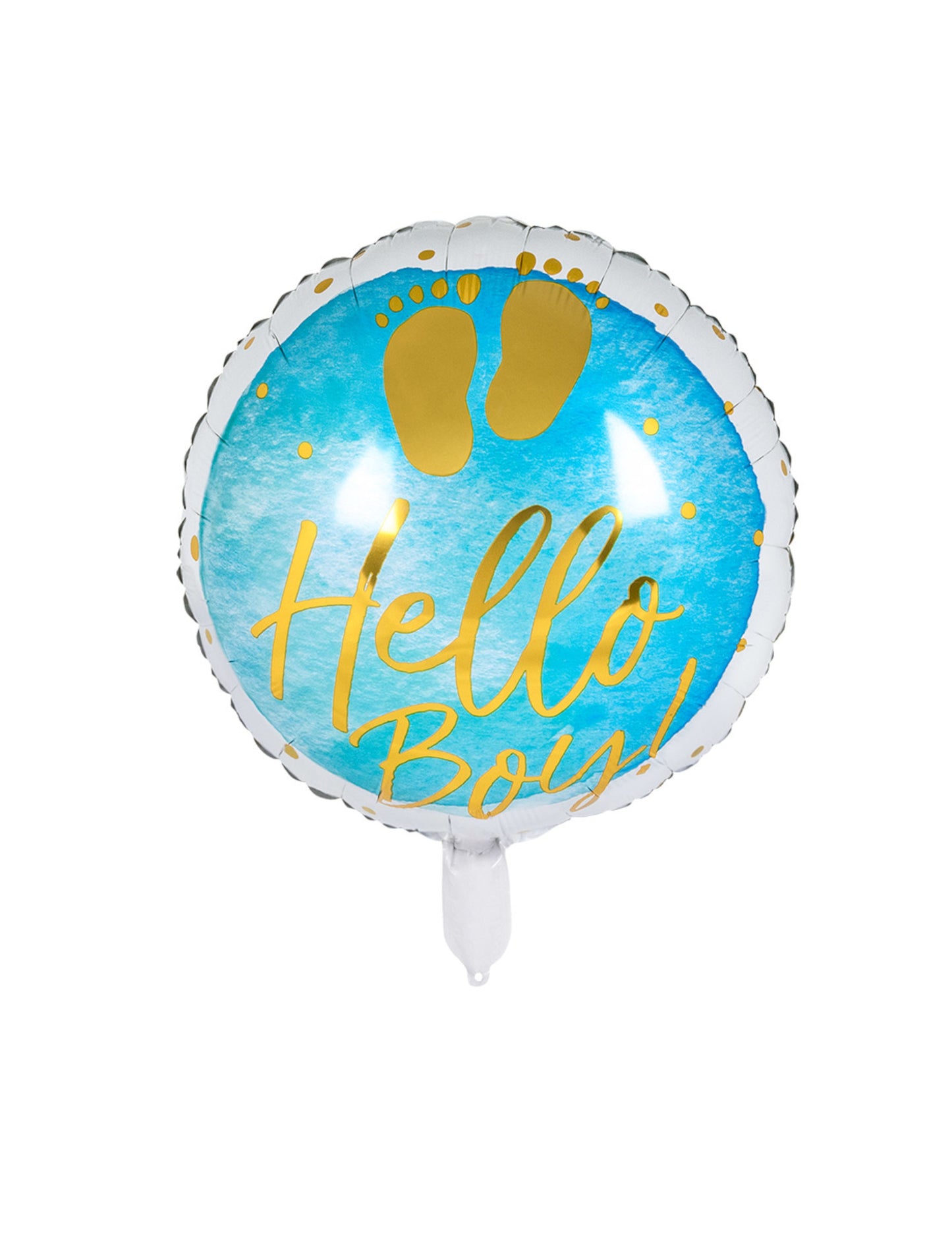 Plavo-zlatni Hello Boy folijski balon 45 cm za baby shower