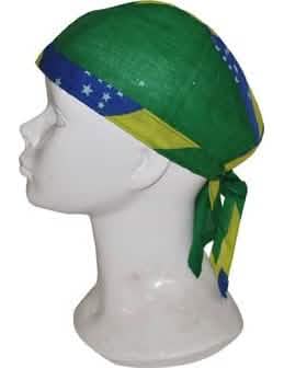 Bandana Brazil za odrasli žuta i žuta s plava zvjezdastim trakom za glavu