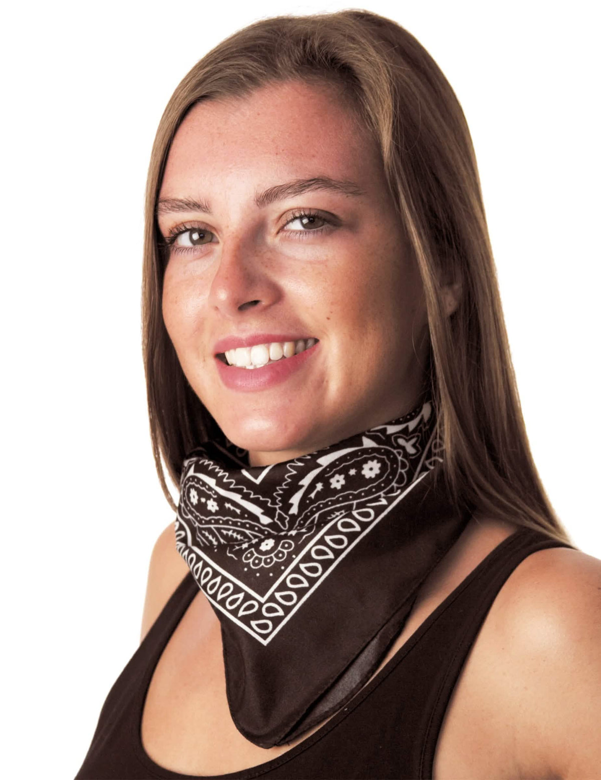 Crna bandana za odrasli s bijelim paisley uzorcima