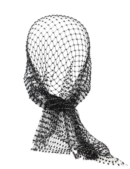 Crna mrežasta bandana sa štrasom za odrasle