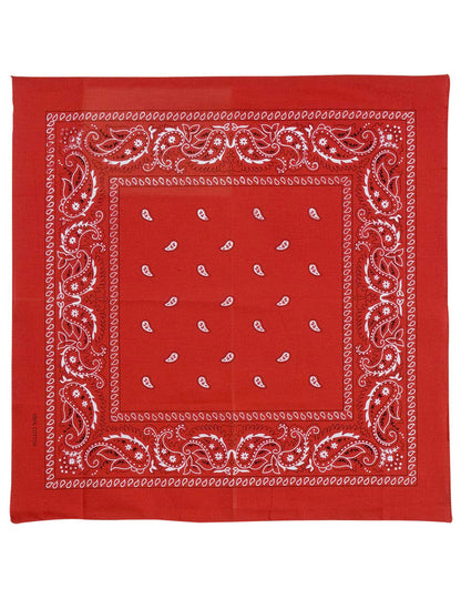 Bandana rouge pour adulte à motifs paisley blancs