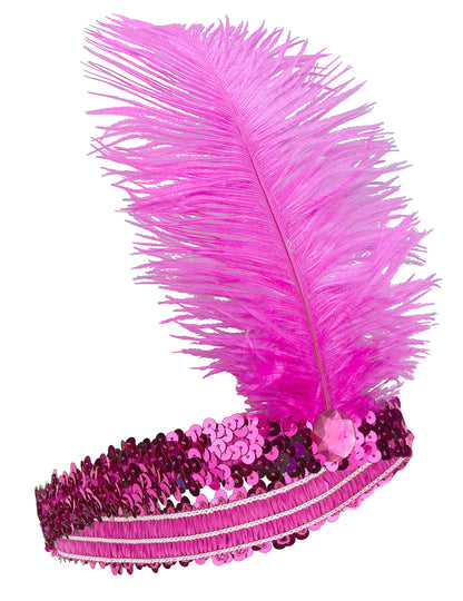 Charleston natpis sa šljokicama i ružičastim perjem fuschia