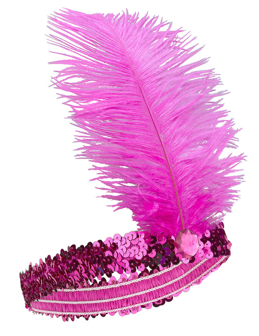 Charleston natpis sa šljokicama i ružičastim perjem fuschia