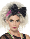 Bandeau dentelle gros noeud pour femme rose et noir