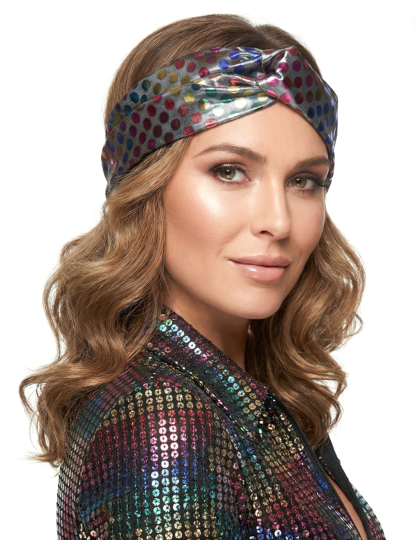 Bandeau femme disco multicolore haut de gamme