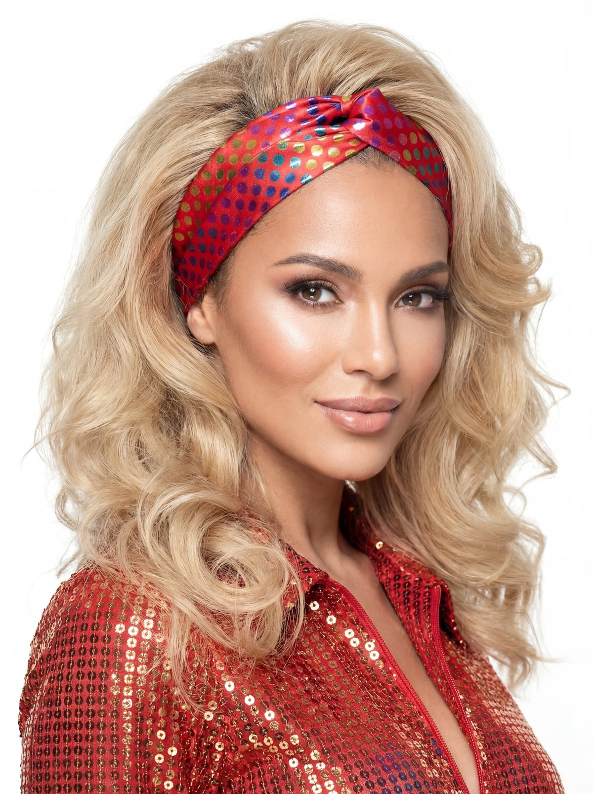 Bandeau disco pour femme rouge haut de gamme