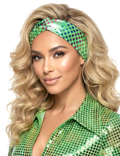 Bandeau femme disco vert haut de gamme