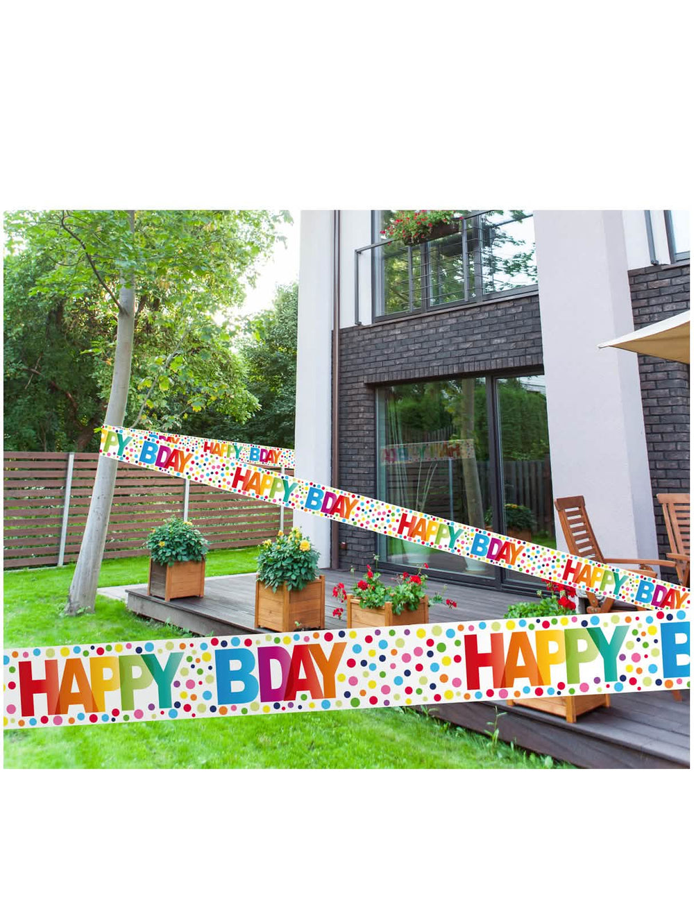 Banderola Happy Birthday za zabavu s raznobojnim točkicama