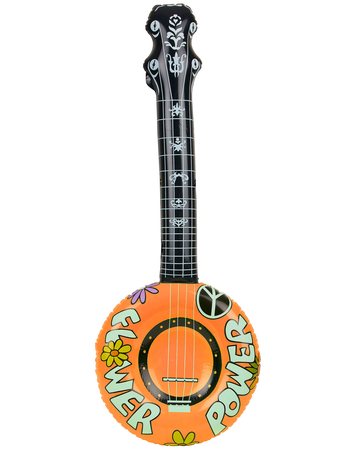 Vue de face du banjo gonflable hippie