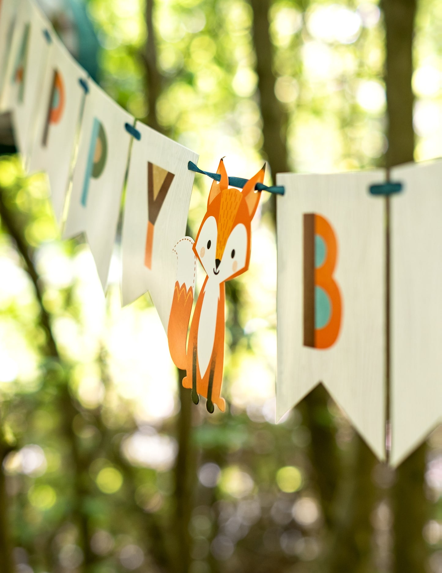 Kartonski baner Sretan rođendan sa šumskim životinjama, 2,4 m