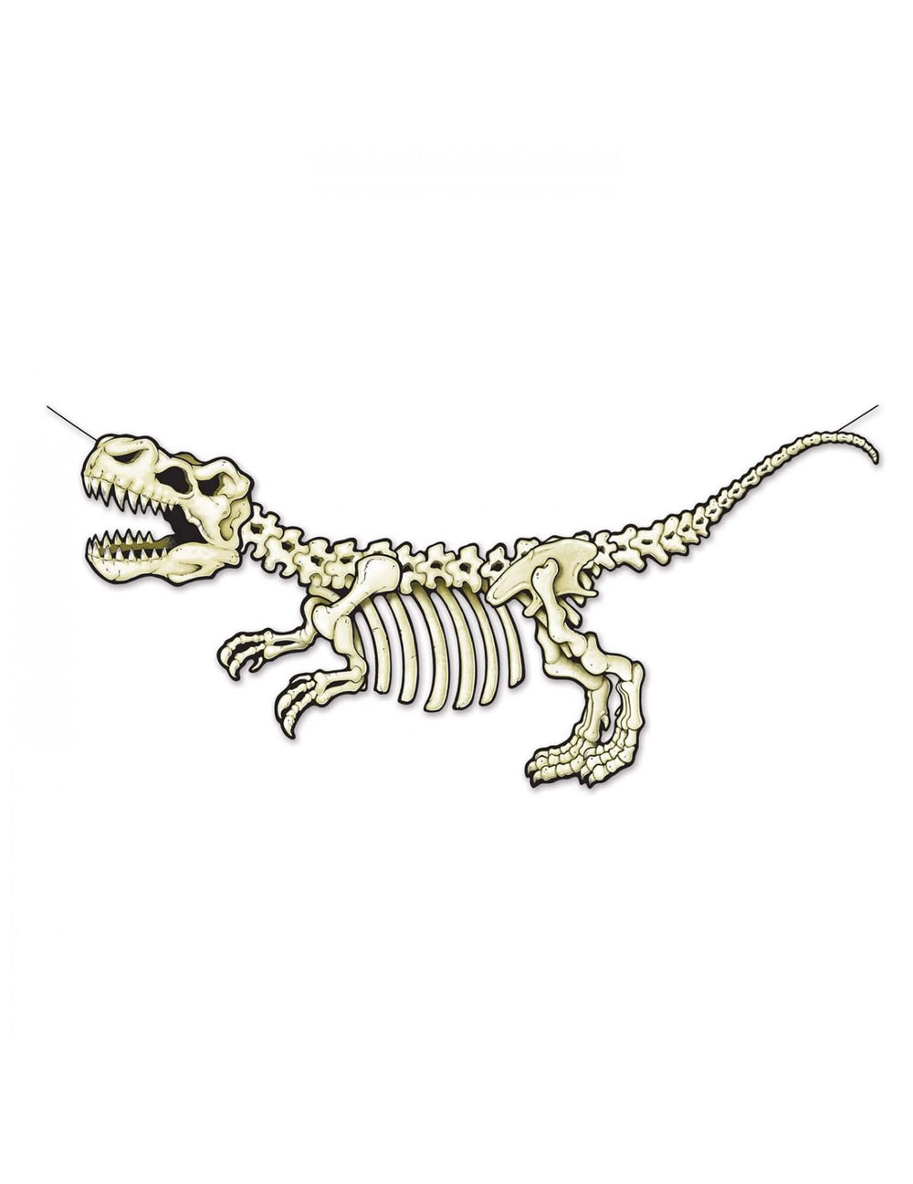 Bannière od kartona skeleta dinosaura za dekoraciju bež i bijela
