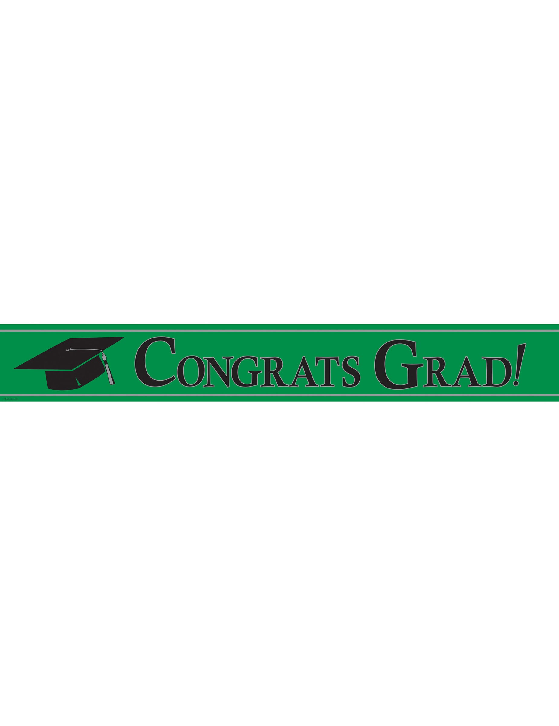 Bannière métallique Congrats Grad pour remise de diplôme vert