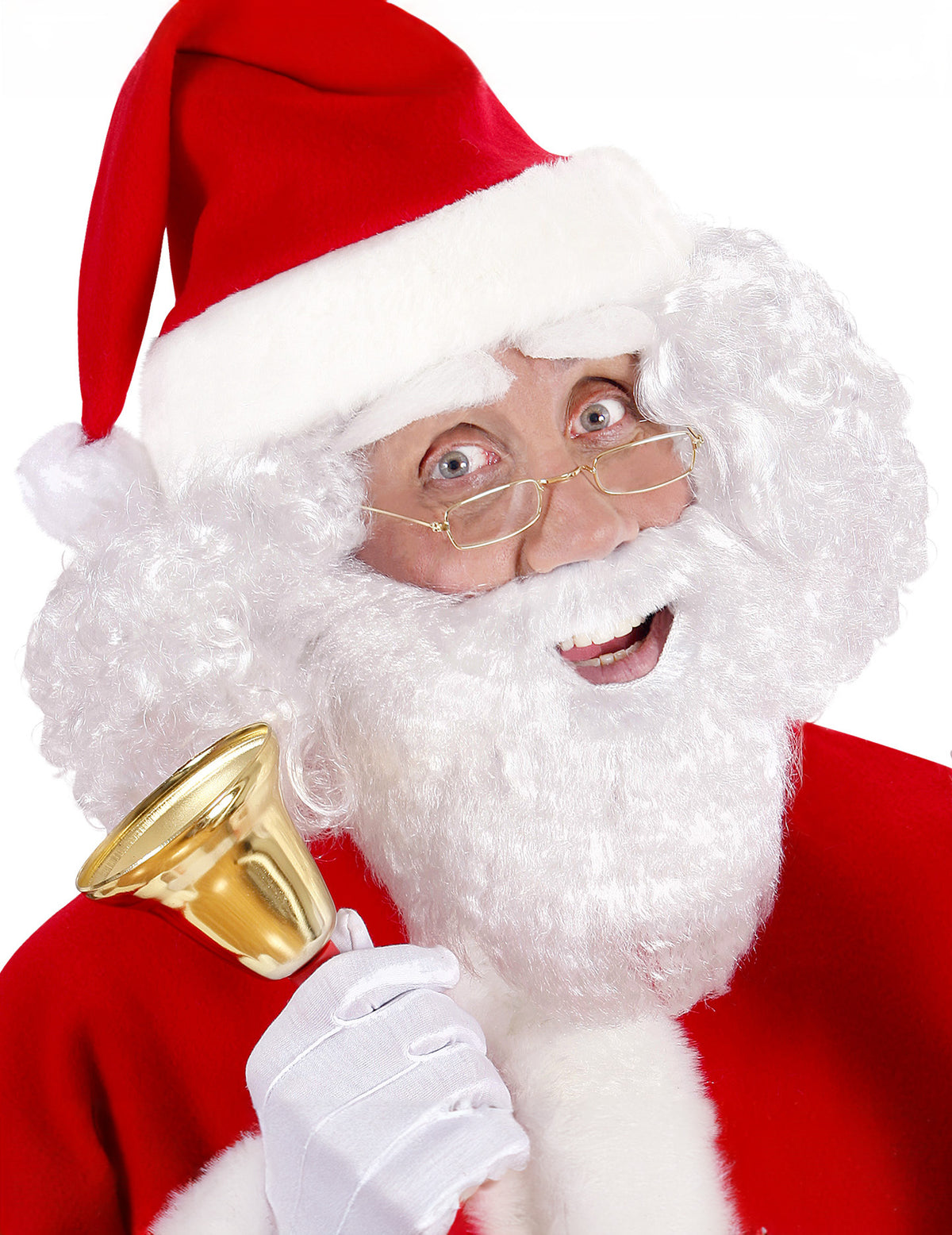 Barbe Père Noël pour adulte blanche bouclée