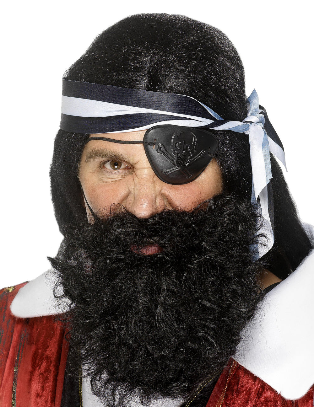 Barbe pirate pour adulte noire frisée