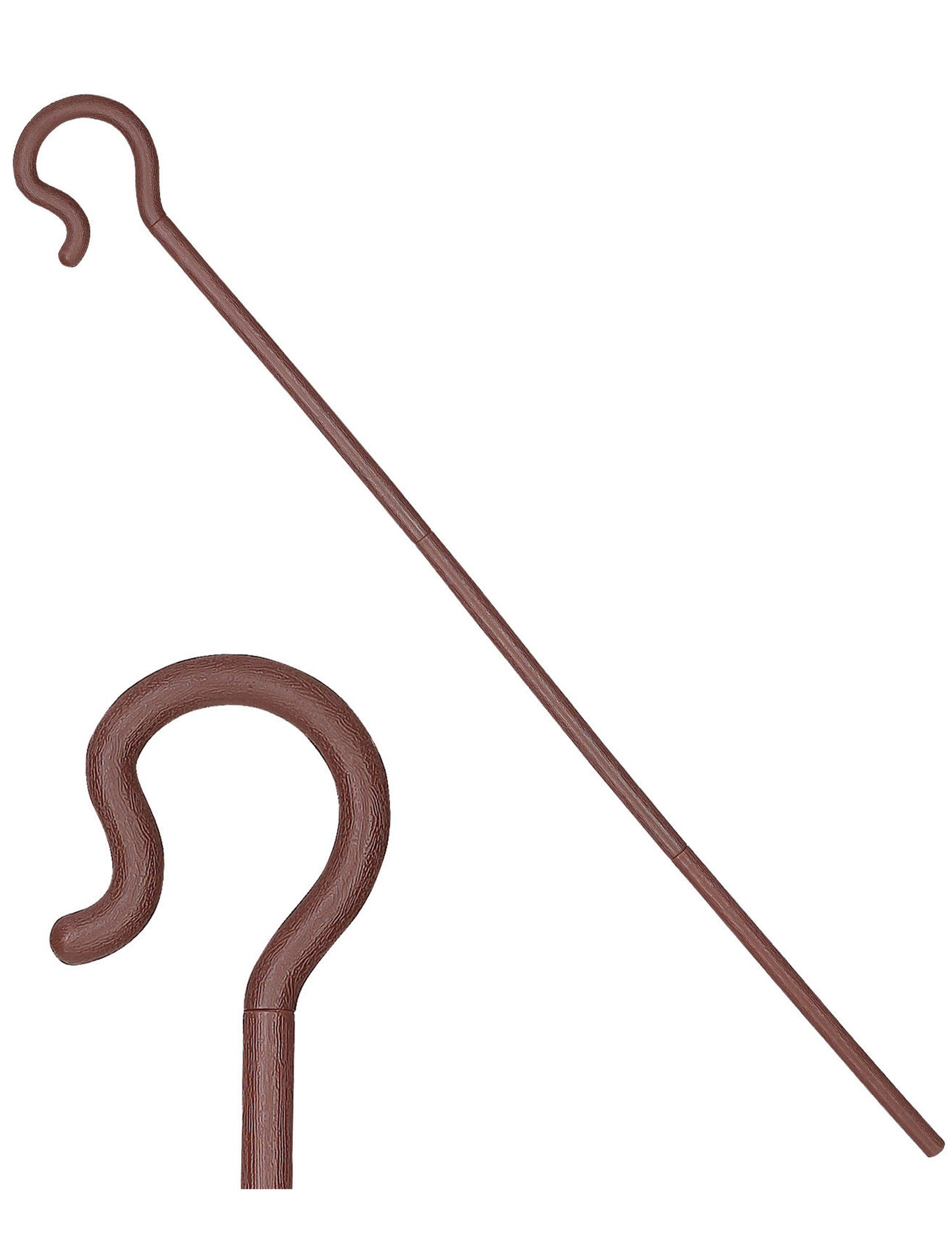 Bâton de berger pour adulte marron effet bois