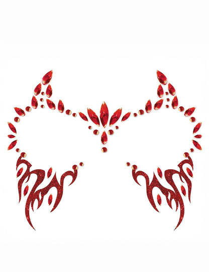Red Flaming Demon ljepljivi nakit za lice