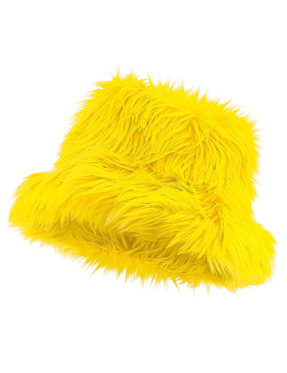 Žuti šešir od umjetnog krzna za odrasle 