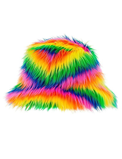 Višebojni šešir od umjetnog krzna za odrasle 