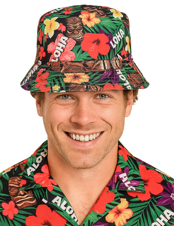Havajski šešir s kanti s Aloha Print odraslim osobama