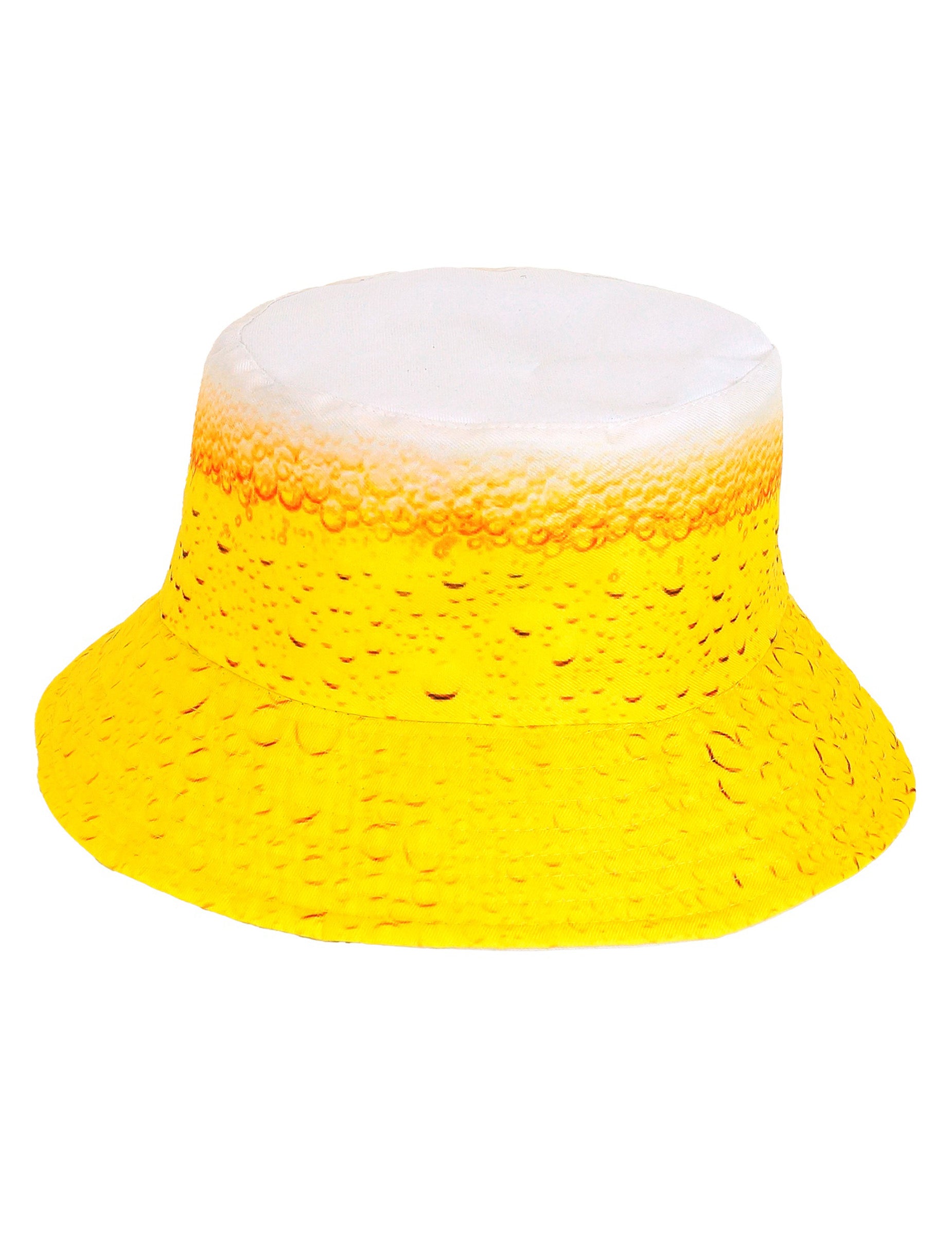 Vue de face du bob imprimé bière