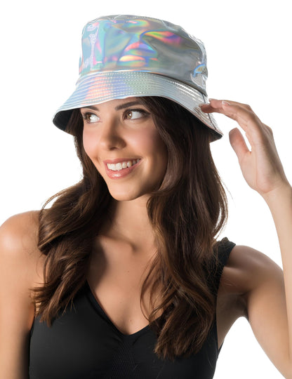 Srebrni iridescentni šešir za odrasle 