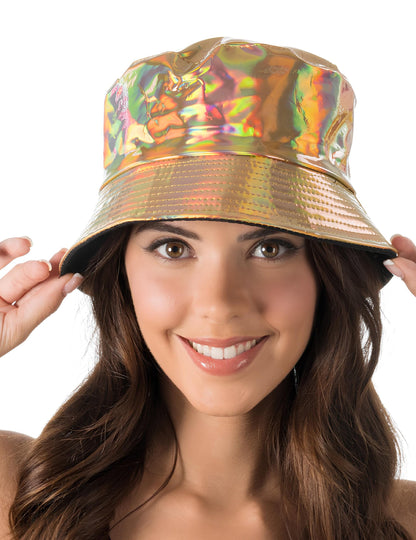 Zlatni iridescentni šešir za odrasle 