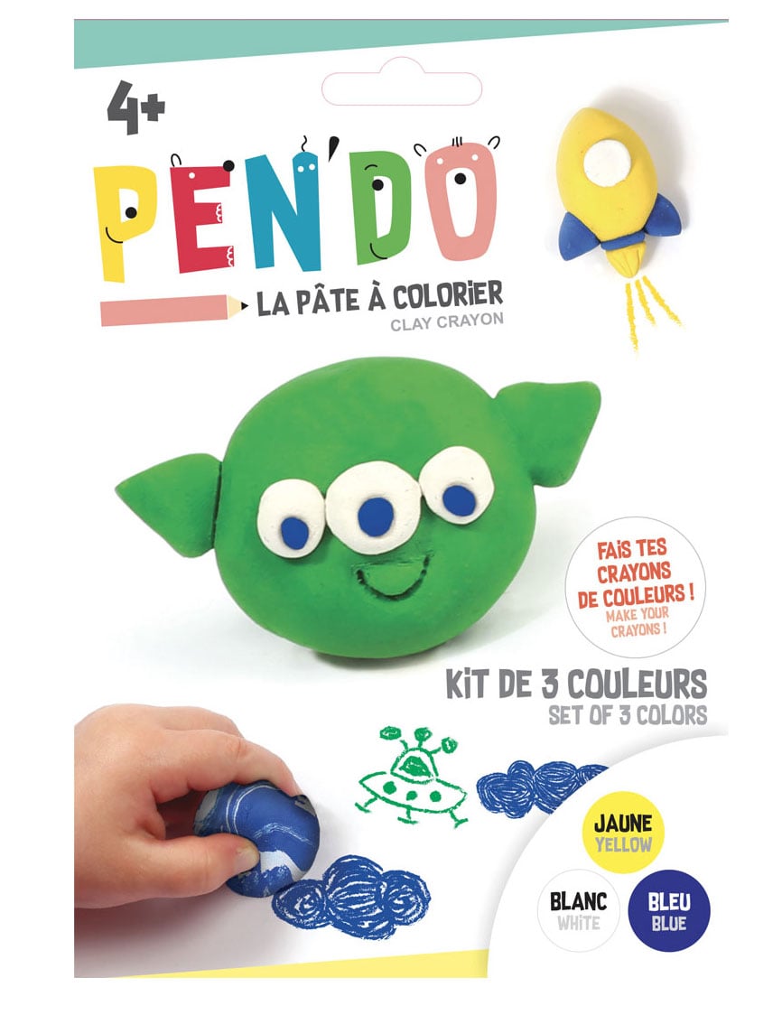 Boîte de pâte à colorier Cosmos pour enfant jaune blanc bleu