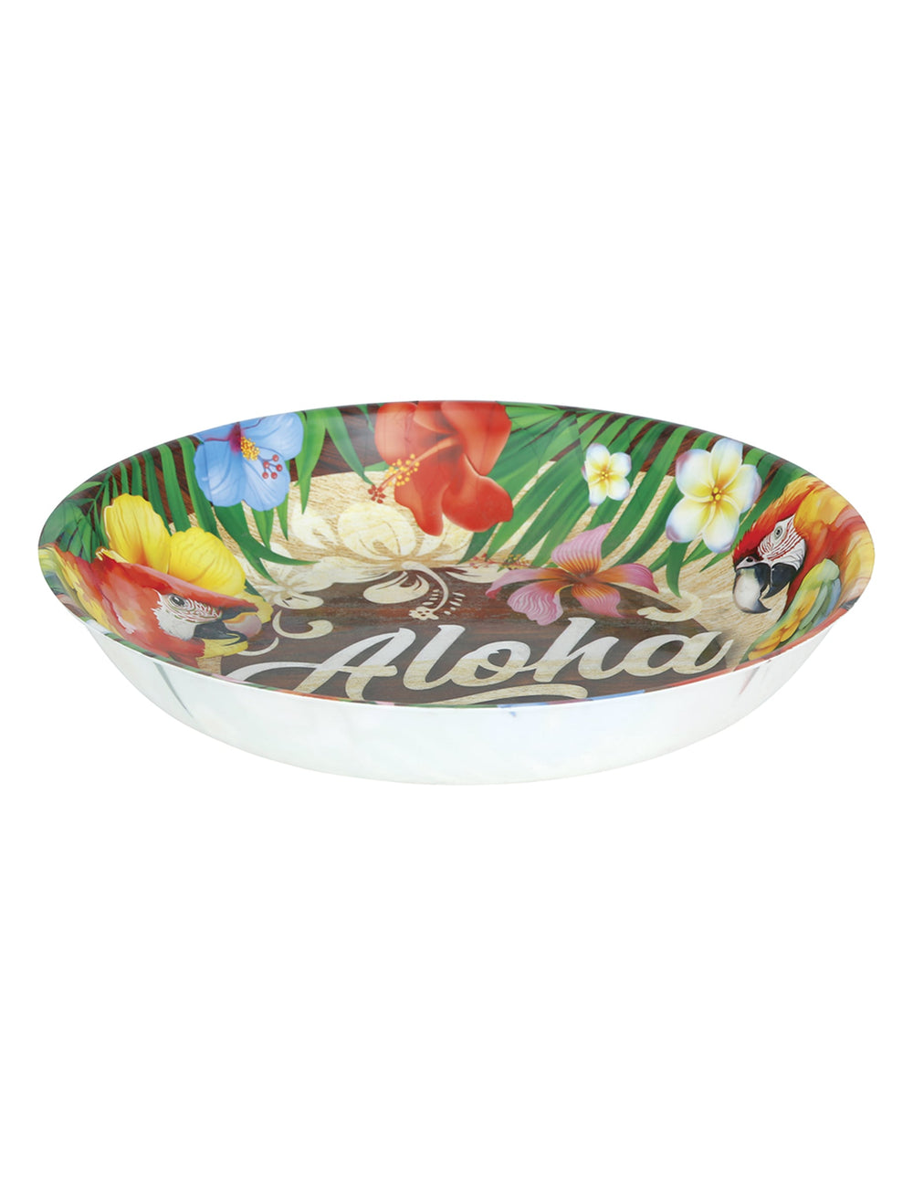 Bol Aloha Hawaï pour fête multicolore à motifs tropicaux et perroquets