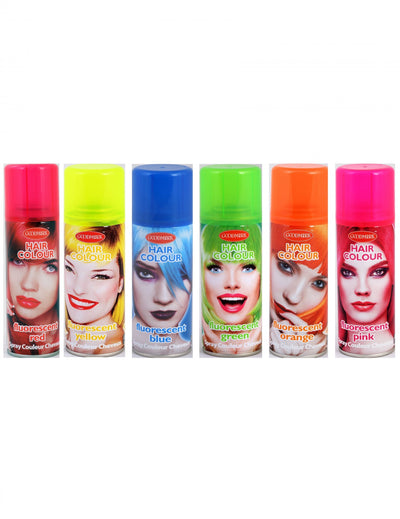 Bombe couleur fluo pour cheveux multicolore