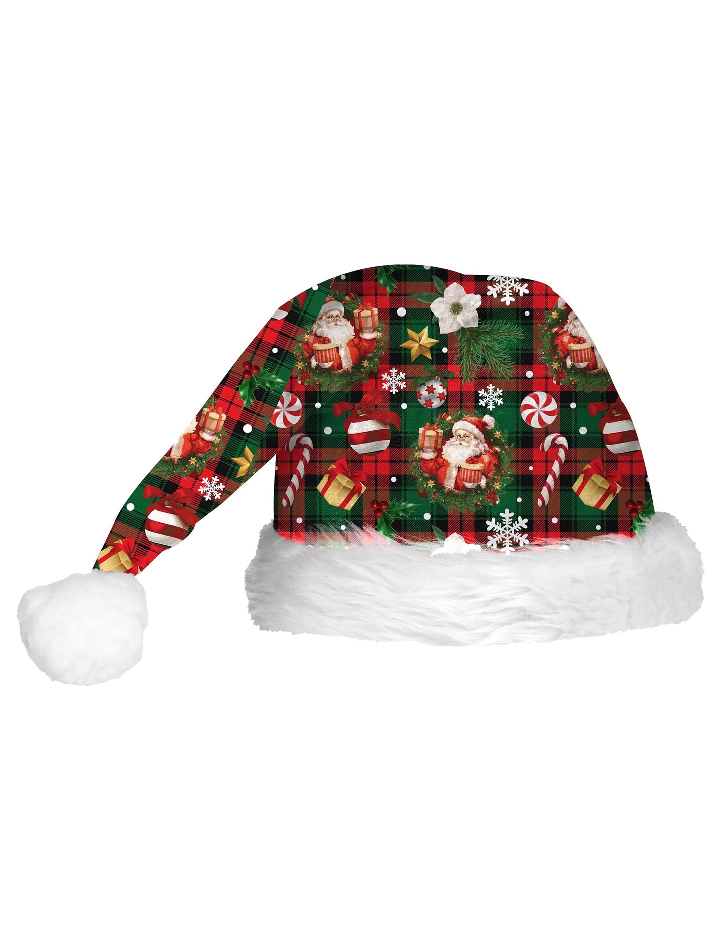 Božićna kapa s tartanom za odrasle