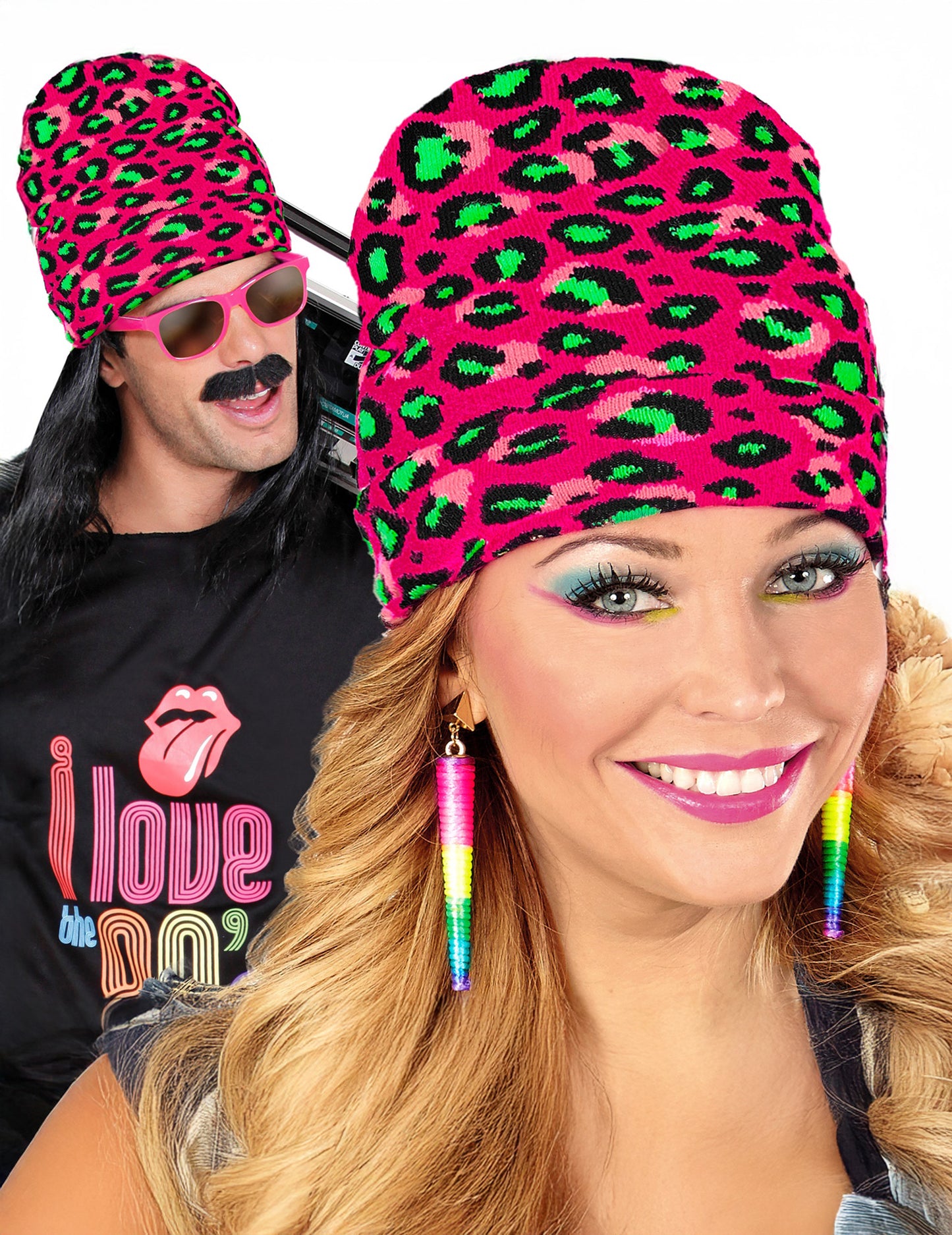 Ružičasto-zeleni fluorescentni leopard čep za odrasle 