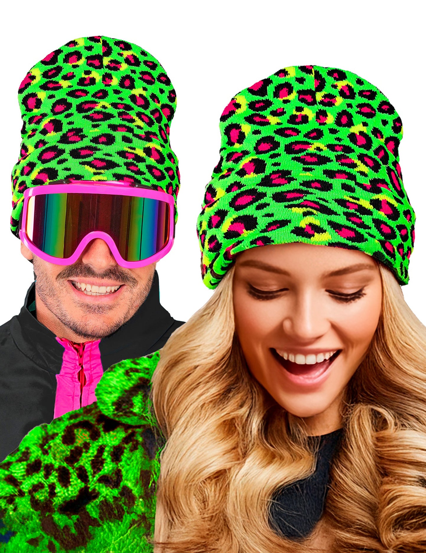 Zelena fluorescentna leopard kapa za odrasle 