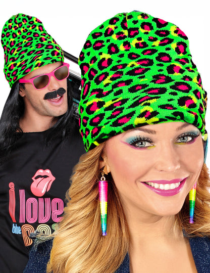 Zelena fluorescentna leopard kapa za odrasle 