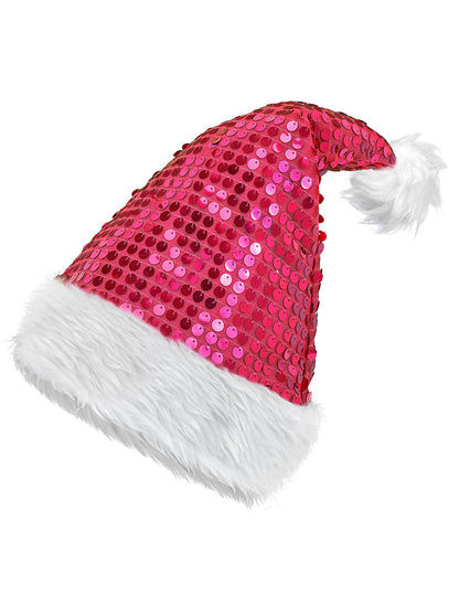 Božićna kapa za odrasle s ružičastim šljokicama