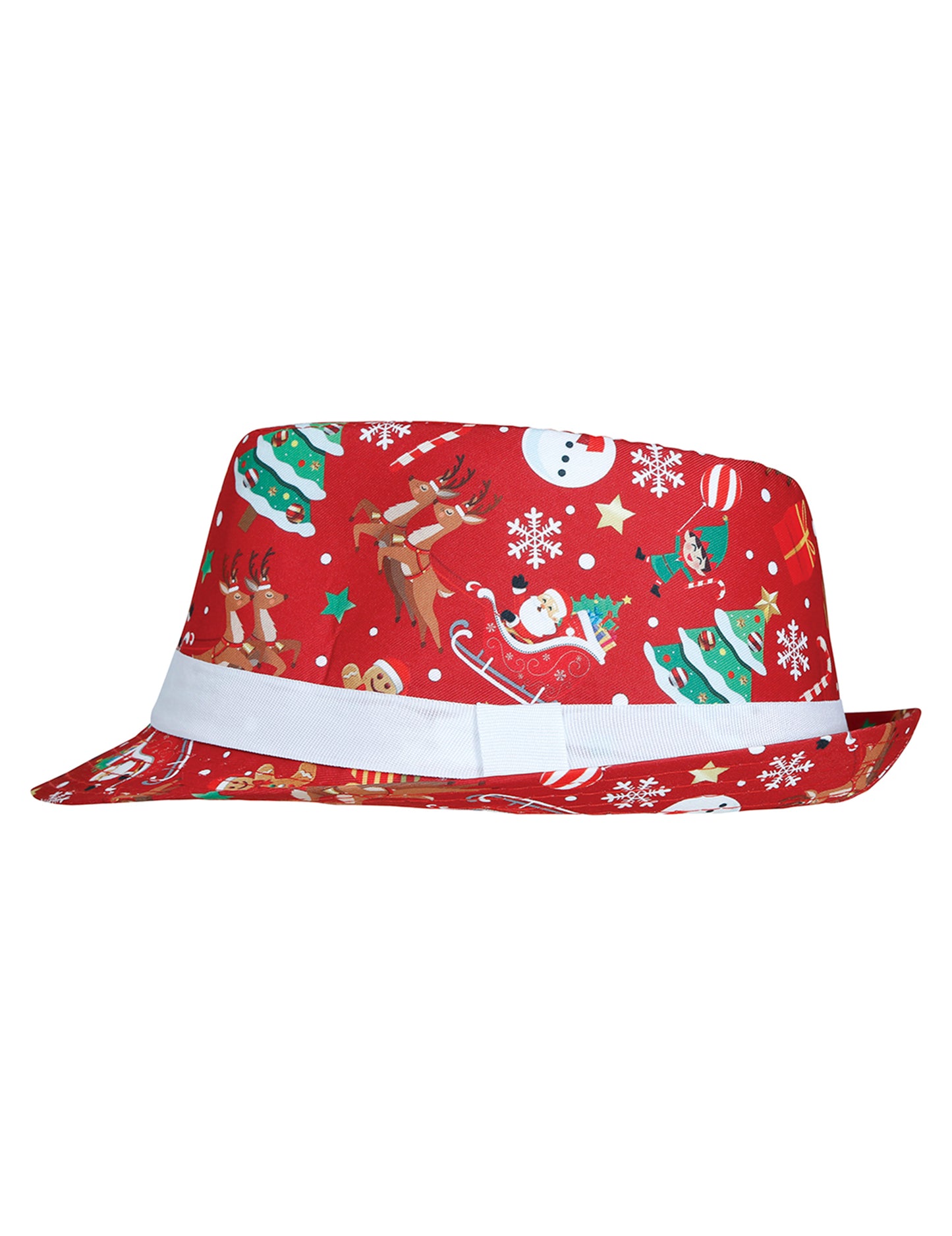 Odrasli crveni Borsalino s božićnim uzorcima