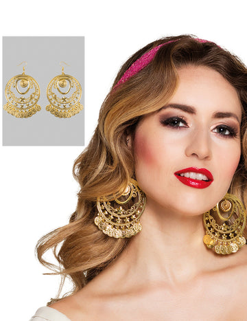 Zlatna orijentalna naušnica za plesače žena