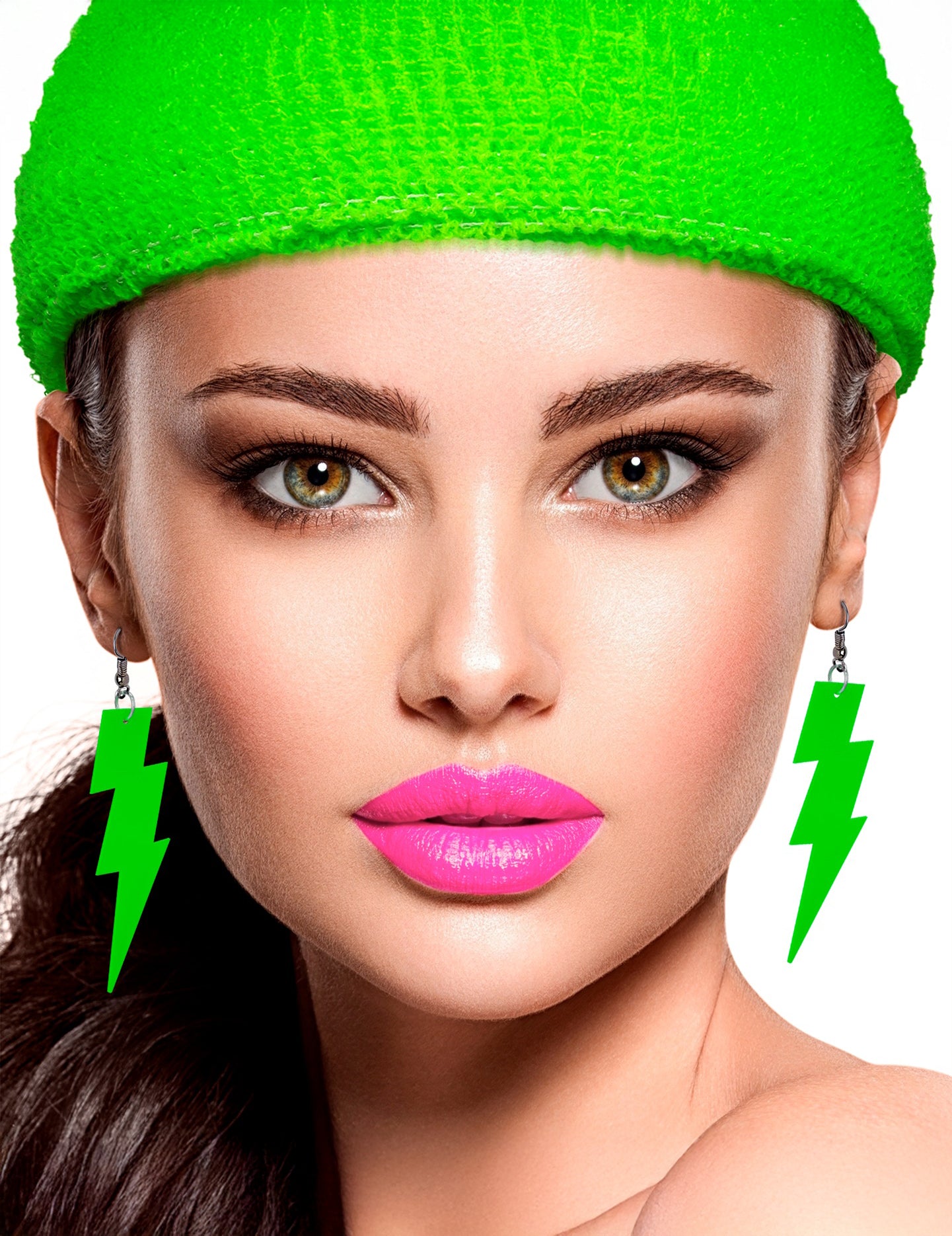 Fluo Green Lightning naušnice