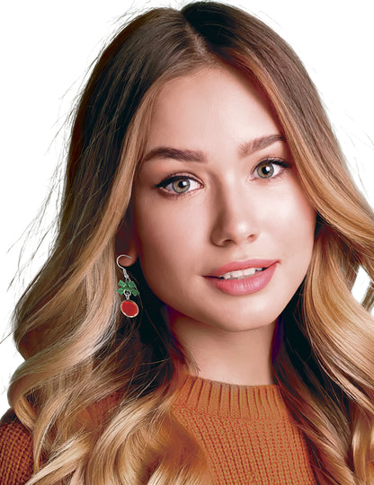 Metalne naušnice s božićnim kuglicama