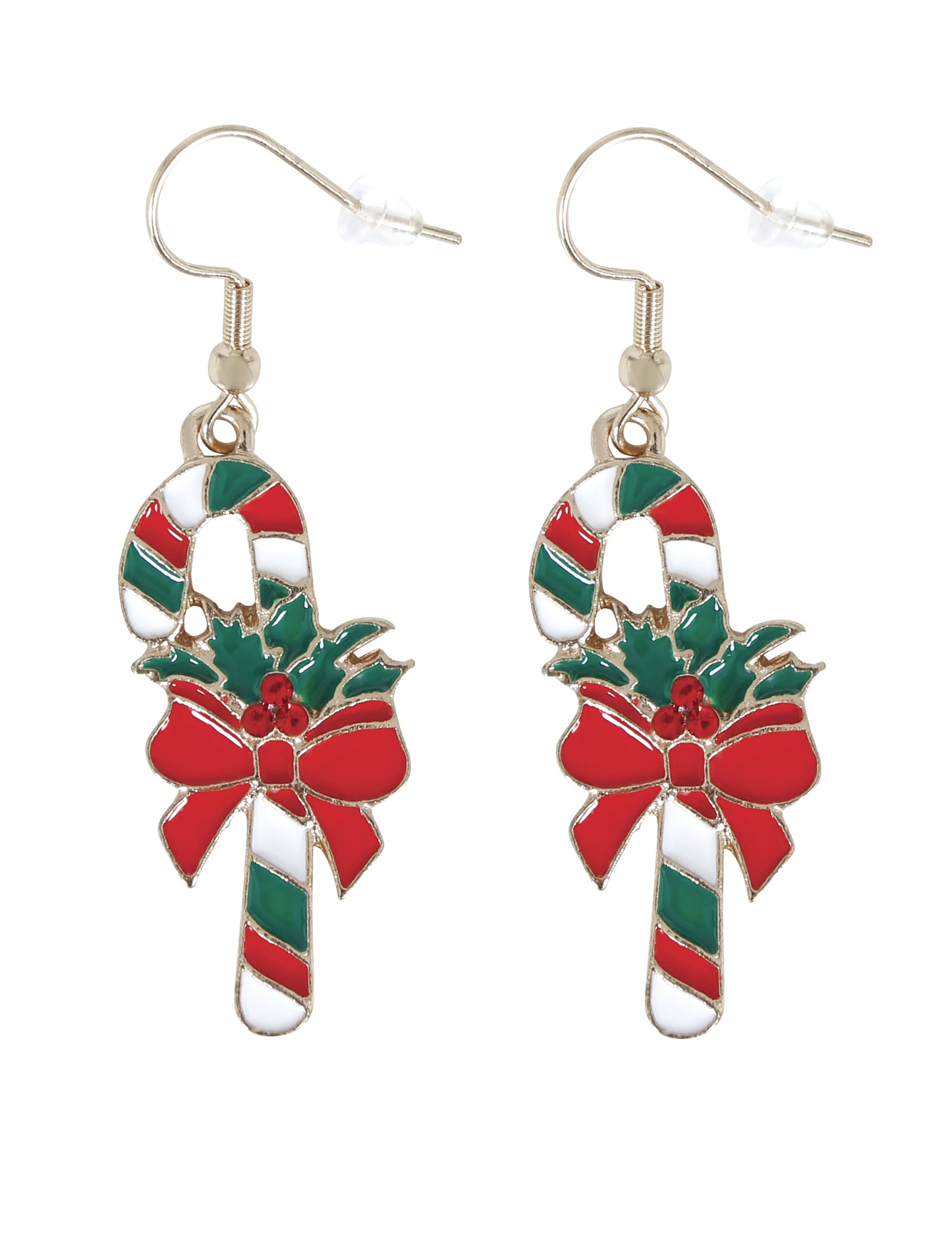 Božićne metalne naušnice u obliku bombona