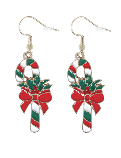 Božićne metalne naušnice u obliku bombona