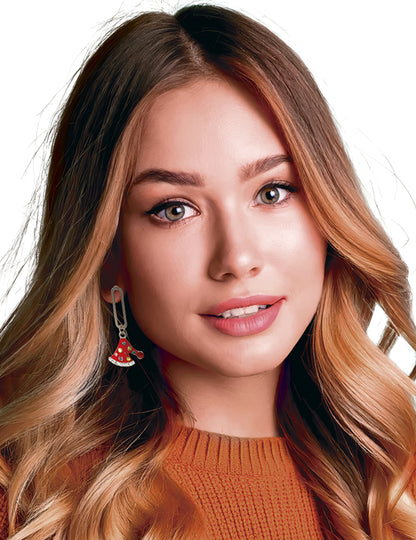 Metalne naušnice s božićnim šeširom