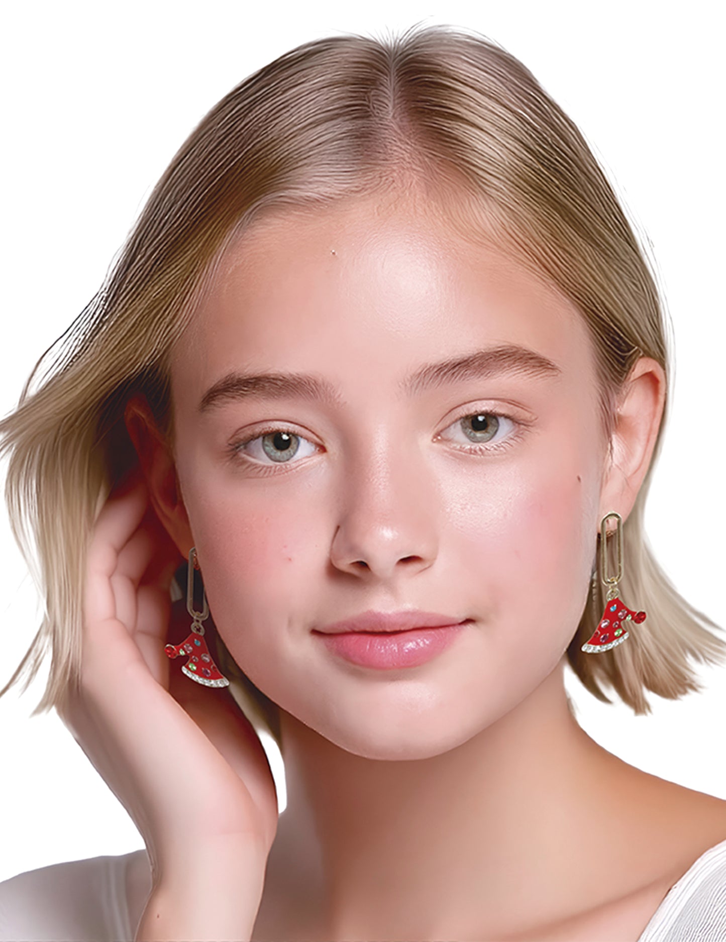 Metalne naušnice s božićnim šeširom