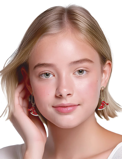 Metalne naušnice s božićnim šeširom