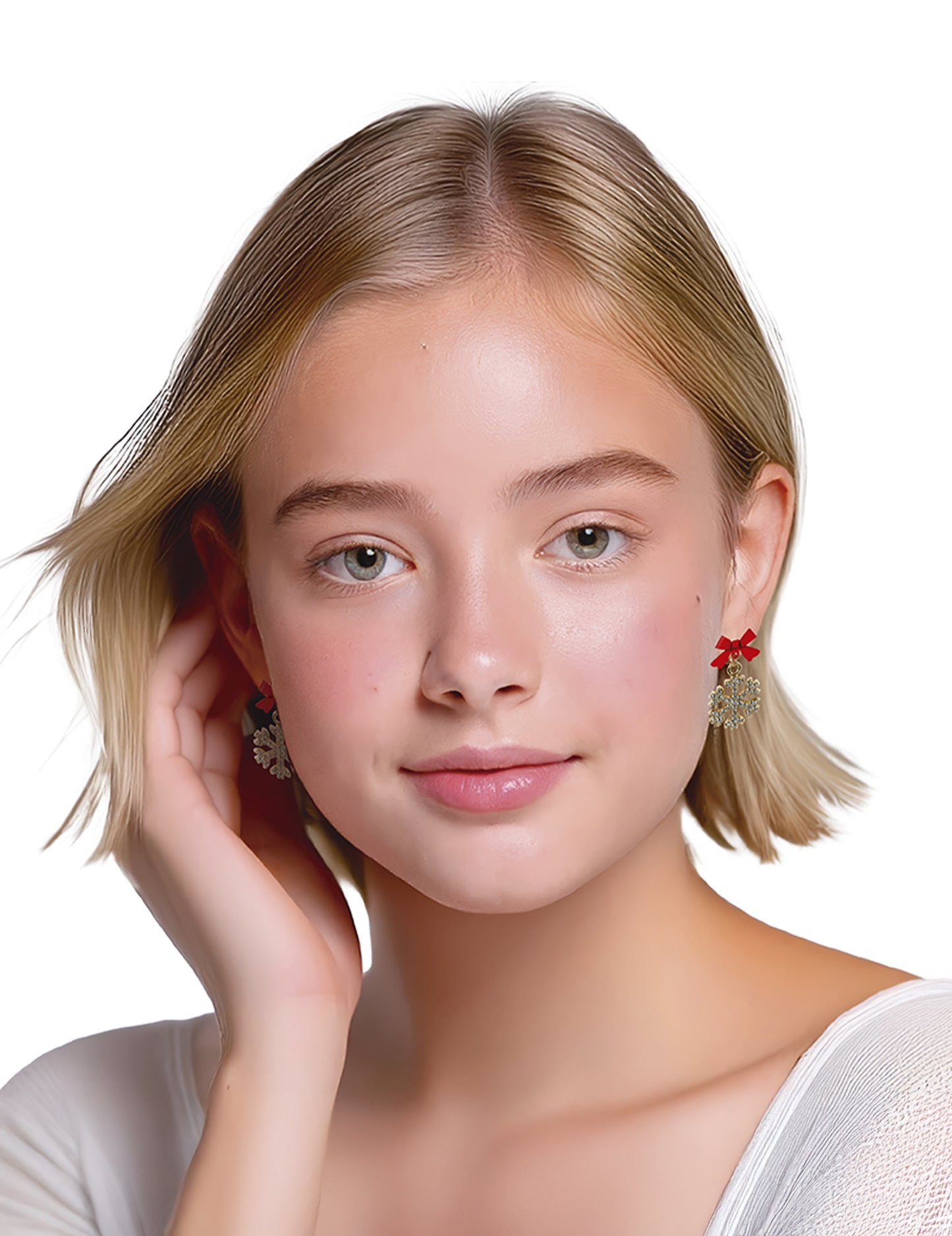 Metalne naušnice sa sjajnim pahuljicama