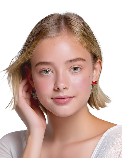 Metalne naušnice sa sjajnim pahuljicama