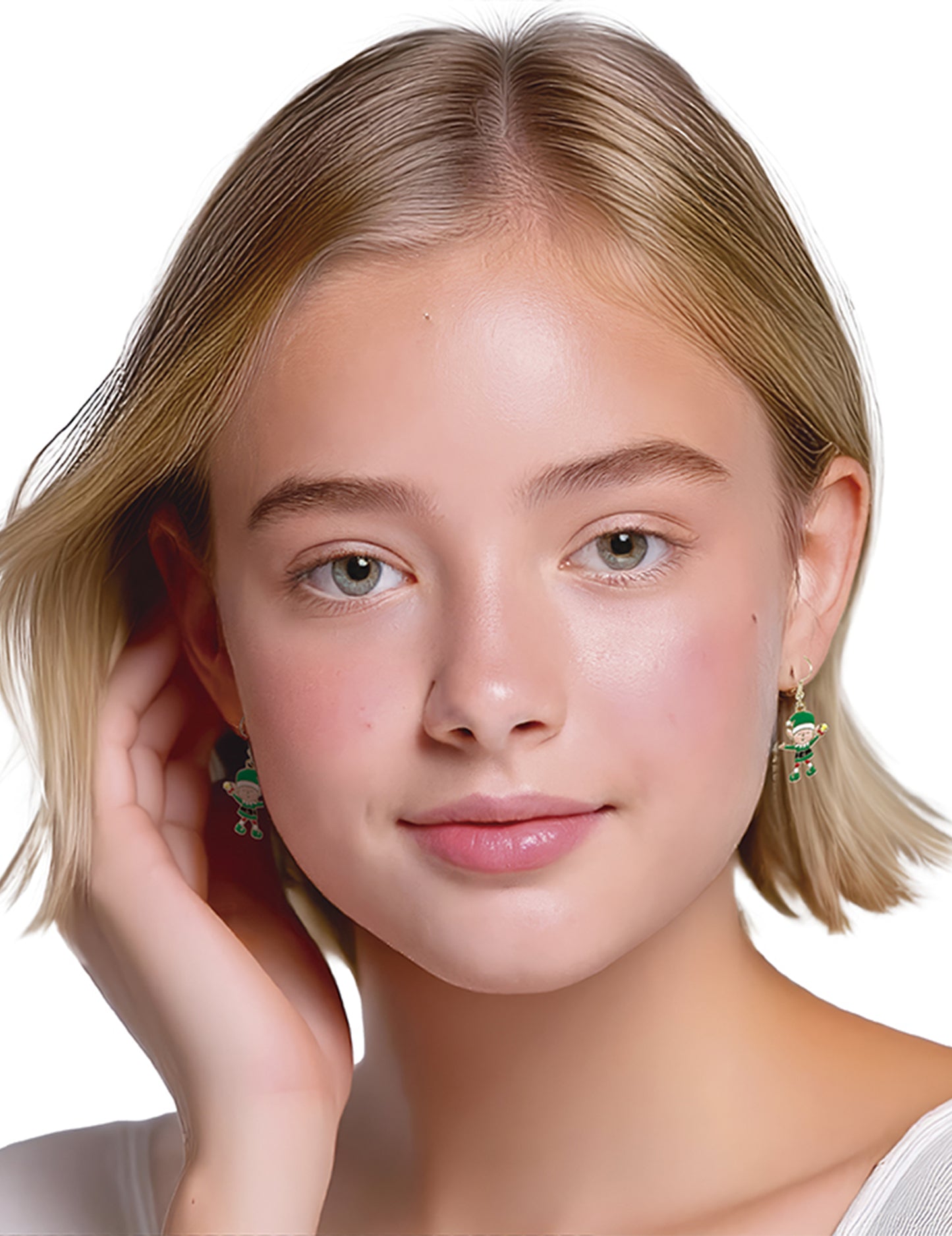 Metalne naušnice vilenjaci za Božić 