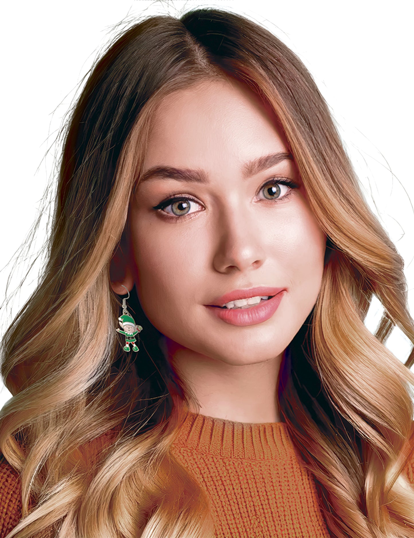 Metalne naušnice vilenjaci za Božić 