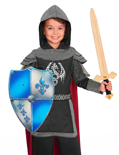 Drveni štit s motivom ljiljana plavi