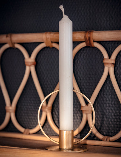 Zlatni metalni svijećnjak u obliku kruga 10 cm 