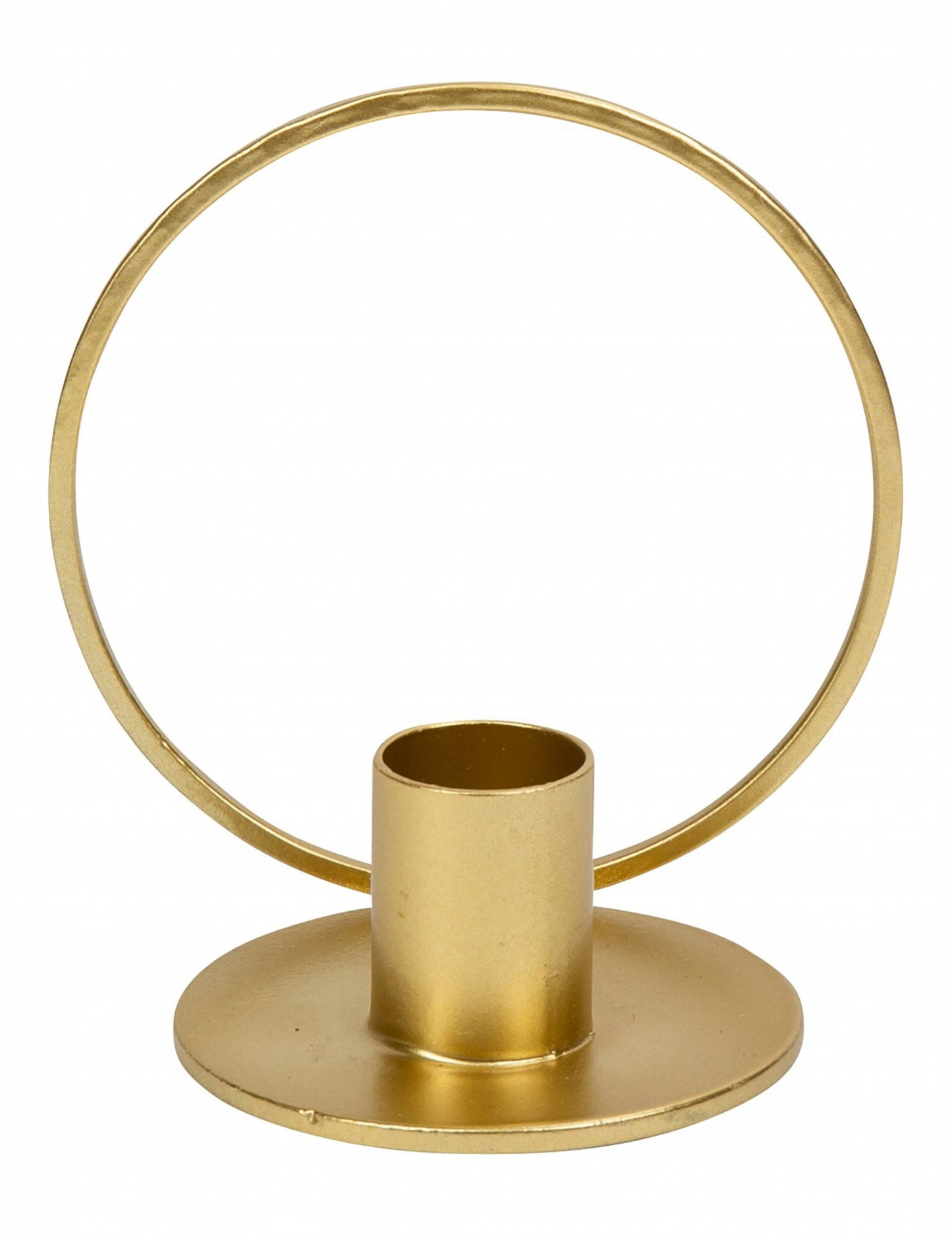 Zlatni metalni svijećnjak u obliku kruga 10 cm 